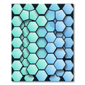 Modern Teal and Azure Geometric Hexagon Rug