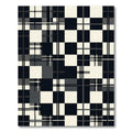 Modern Monochrome Mixed Plaid Checkered Rug
