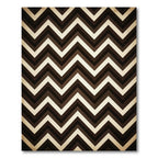 Vintage Sepia Zigzag Chevron Stripe Rug