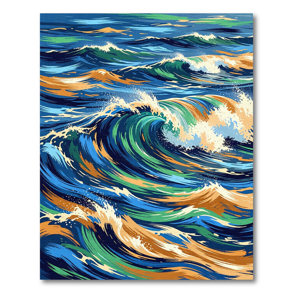 Vibrant Ocean Wave Swirl Rug