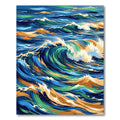 Vibrant Ocean Wave Swirl Rug