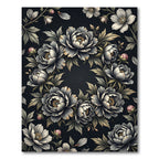 Monochromatic Floral Garland Arrangement Rug