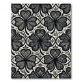Black White Clover Meadow Swirl Rug