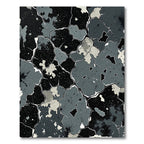 Chipped Stone Abstract Black Gray Rug