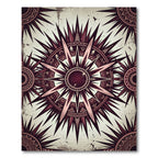 Dark Crimson Celestial Star Compass Rug