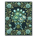 Elegant Teal Rose Bouquet Botanical Rug