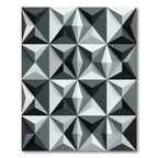 Modern Monochromatic Geometric Three Dimensional Prism Rug