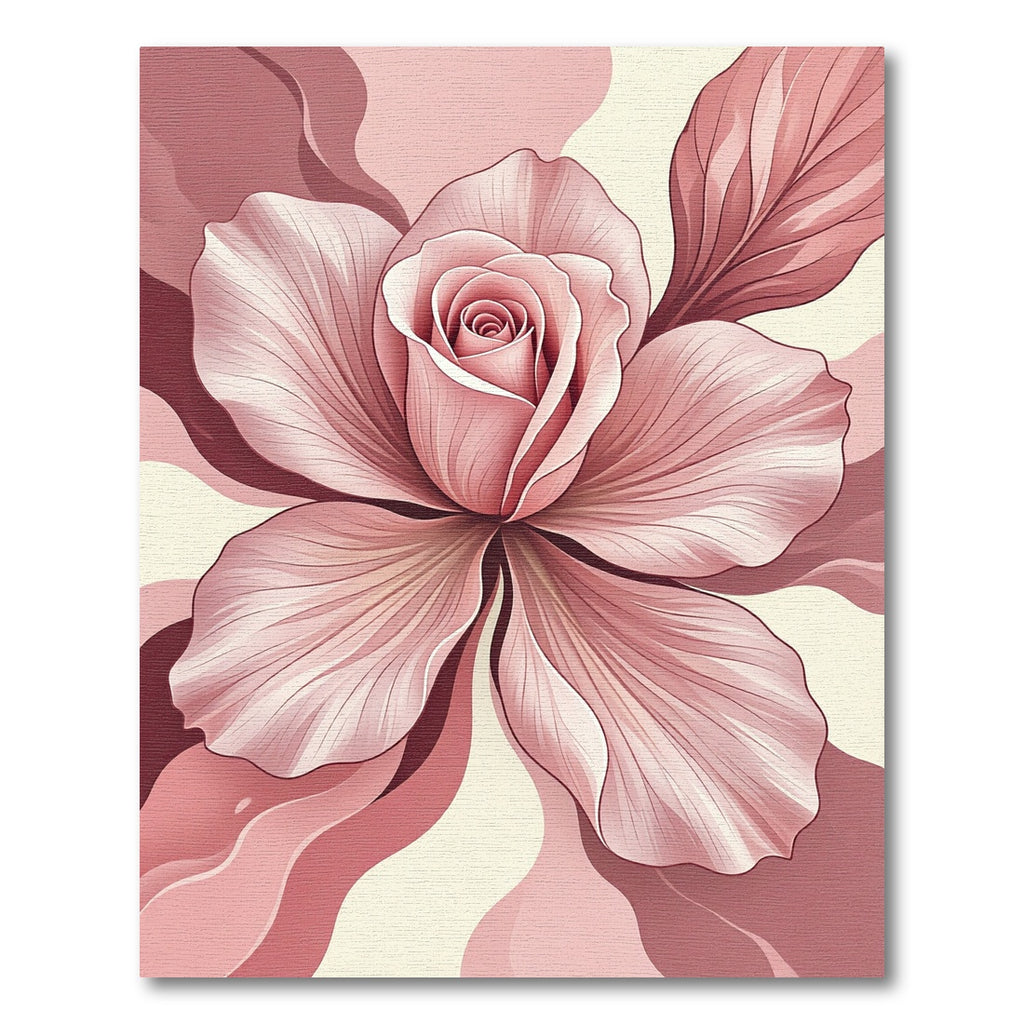 Soft Pink Rose Petal Swirl Rug