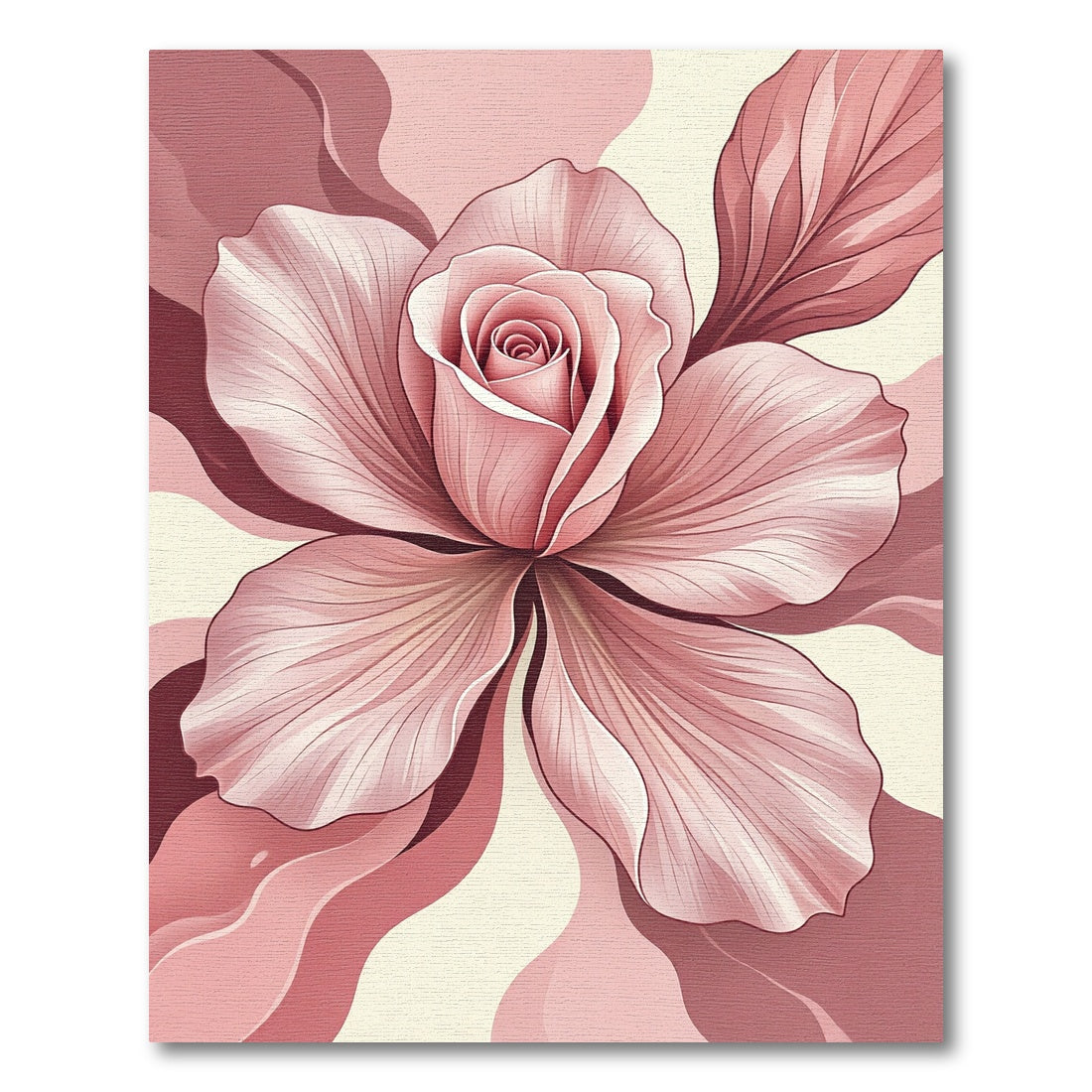 Soft Pink Rose Petal Swirl Rug