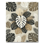 Neutral Tropical Monstera Leaf Botanical Rug