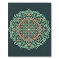 Sage and Peach Filigree Floral Mandala Rug