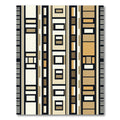 Warm Neutral Earthy Geometric Stripe Rug