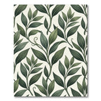 Dark Green Ethereal Leaf Sprigs Rug