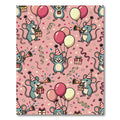 Whimsical Pink Party Mouse Celebration Rug
