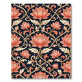 Coral Lotus Vine Dark Navy Rug