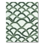 Sage Green Interlocking Wavy Arc Rug