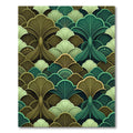 Art Deco Jade Palm Frond Rug
