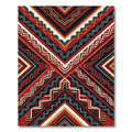 Bold Crimson Geometric Chevron Abstract Rug