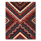 Bold Crimson Geometric Chevron Abstract Rug
