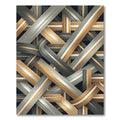 Gold and Gray Interwoven Ribbon Rug
