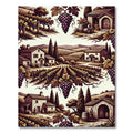 Tuscan Vineyard Estate Rustic Scene Rug