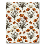 Autumnal Burnt Orange Botanical Floral Rug