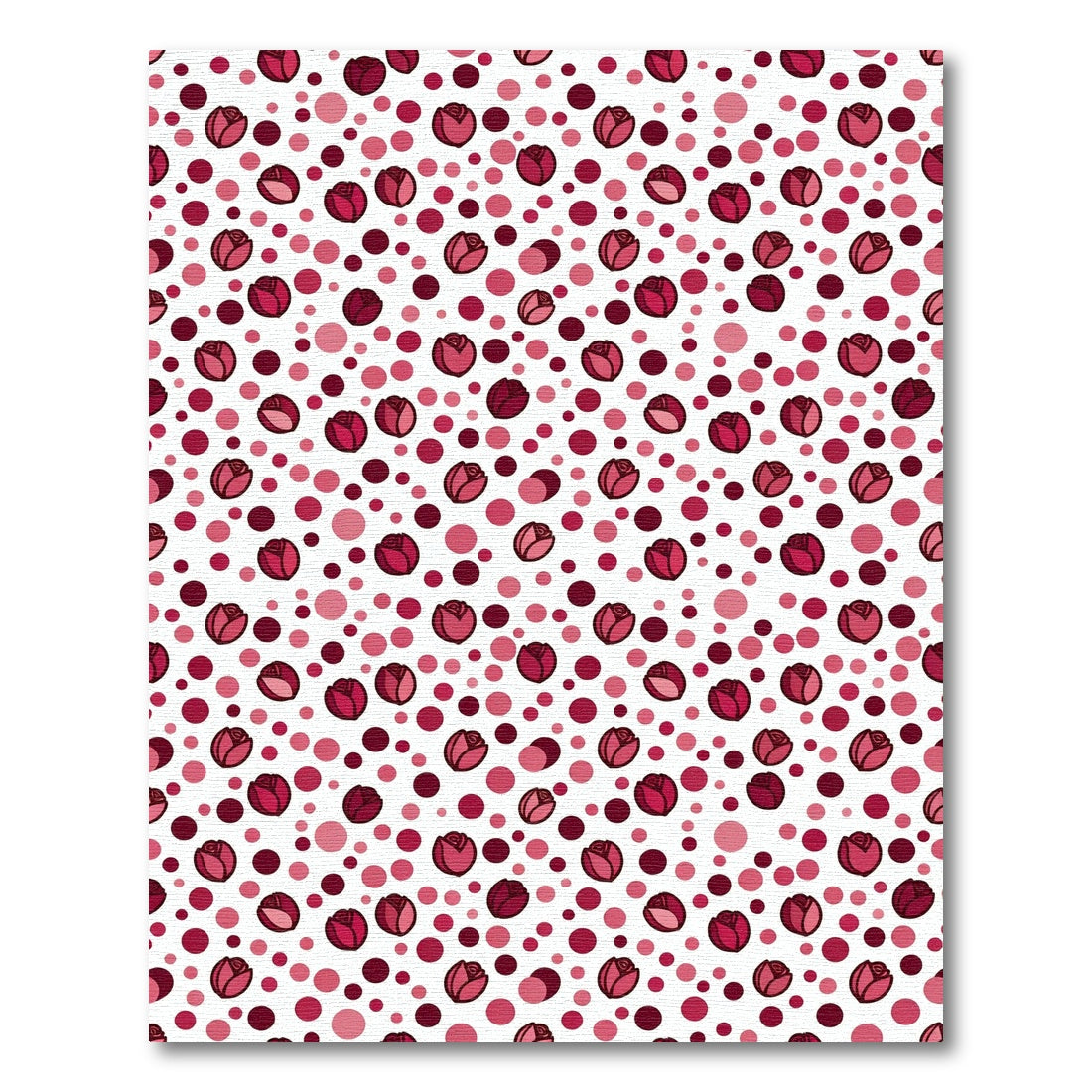 Red Rose Polka Dot Scatter Rug
