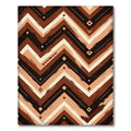 Earthy Brown Chevron Tribal Stripes Rug