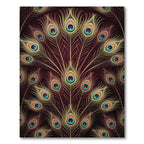 Opulent Midnight Golden Peacock Feather Rug