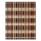 Copper and Cream Autumn Plaid Grid Rug