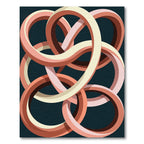 Intertwined Abstract Circles Peach Cream Rug