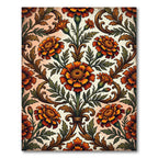 Vintage Marigold Floral Botanical Tapestry Rug