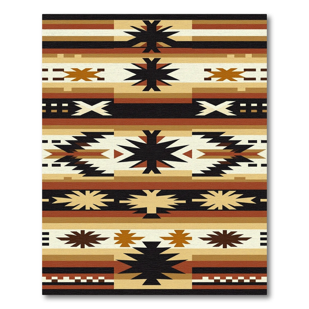Earthy Southwest Geometric Star Area Tapestry Rug