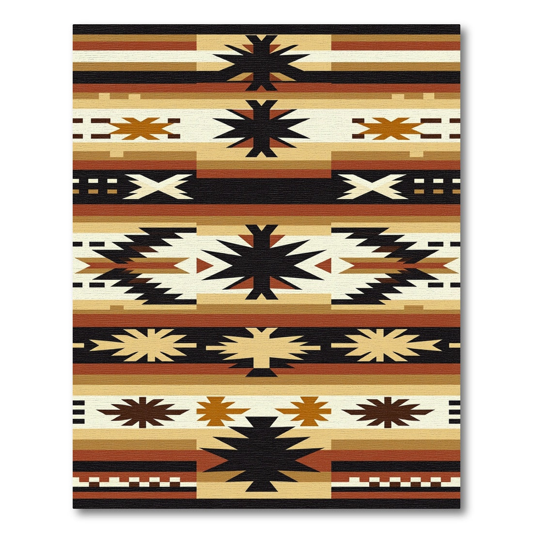 Earthy Southwest Geometric Star Area Tapestry Rug