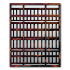 Rustic Orange Red Grate Texture Rug