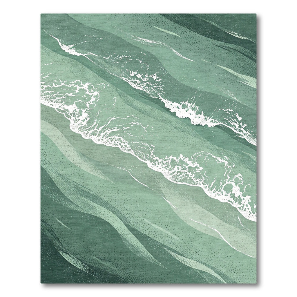 Sage Green Abstract Ocean Wave Ripples Rug