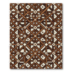 Geometric Brown Wood Lattice Cross Rug
