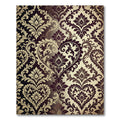Burgundy Cream Baroque Heart Scroll Rug