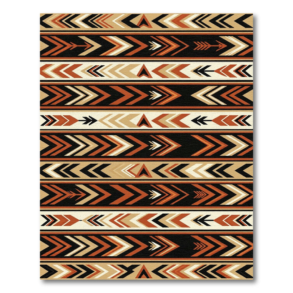 Earthy Southwestern Geometric Arrow Border Rug