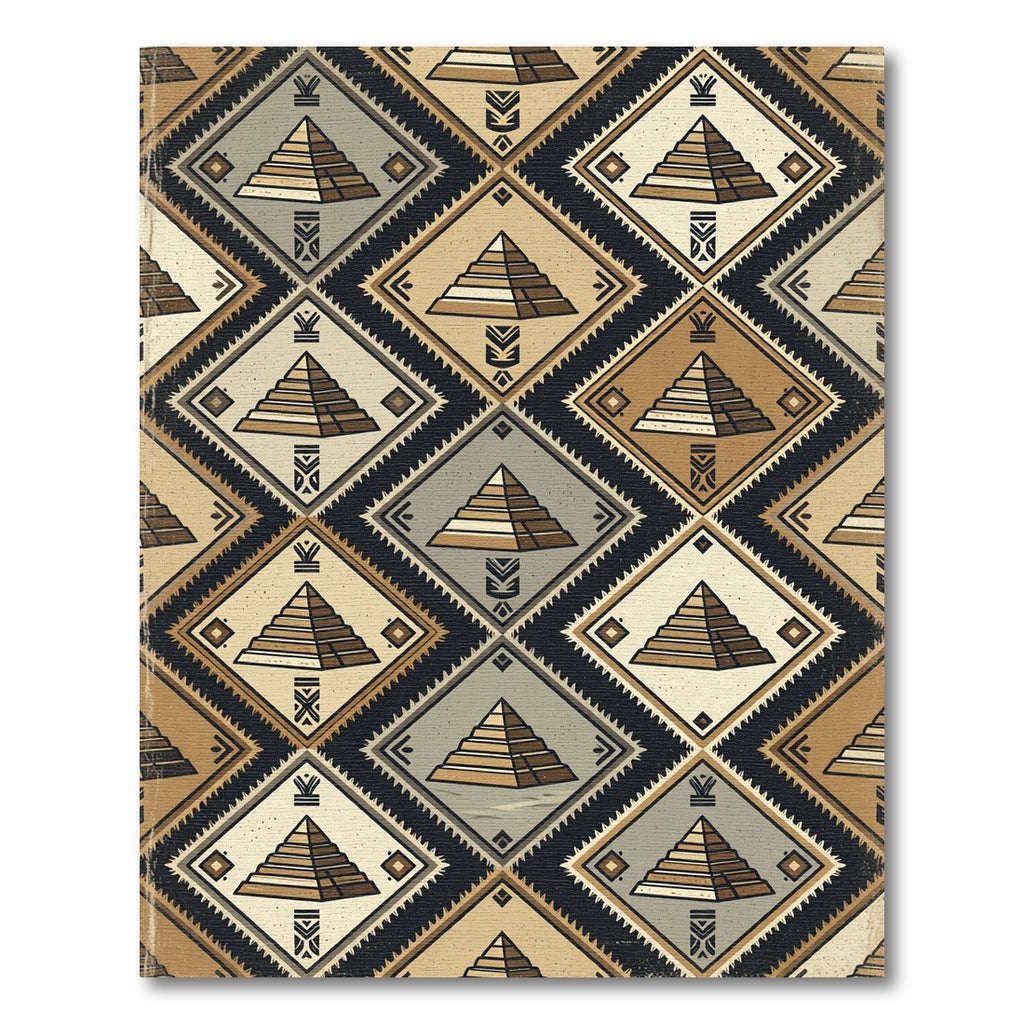 Geometric Pyramid Diamond Earth Tones Rug