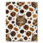 Whimsical Tabby Cat Chocolate Cookie Rug