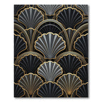Black Gold Art Deco Fan Rug