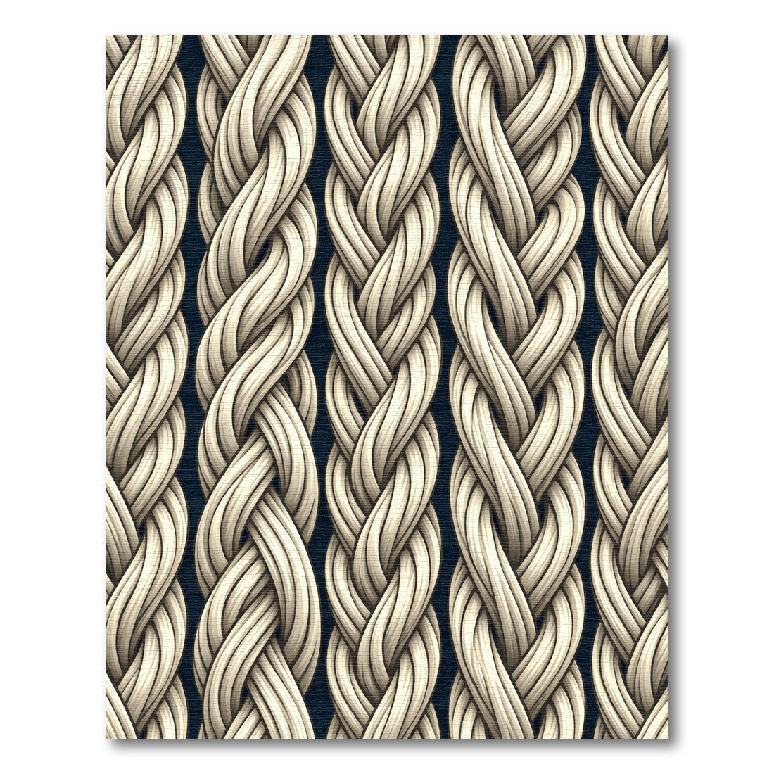 Creamy White Braided Texture Rug