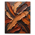 Abstract Earth Tone Brushstroke Swirl Rug