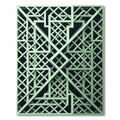 Sage Green Interlocking Linear Geometric Rug