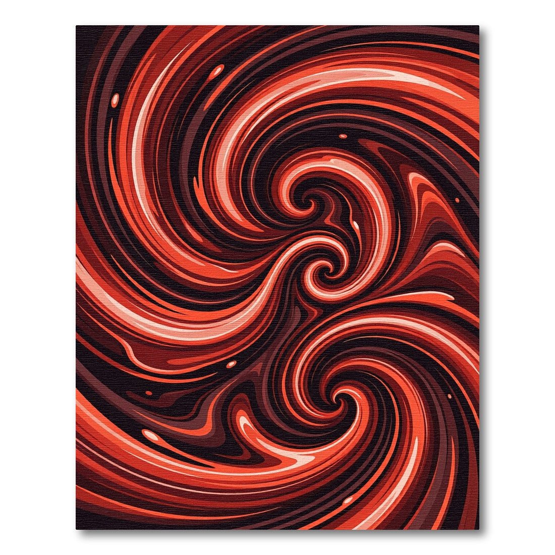 Vibrant Crimson Abstract Swirl Rug
