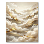 Elegant Gold Cloud Mountain Landscape Rug