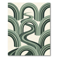 Retro Green Arches Winding Road Rug