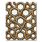 Geometric Intertwined Hexagon Cream Rug