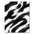 Bold Black Brushstroke Swirl Rug